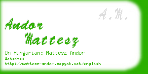 andor mattesz business card